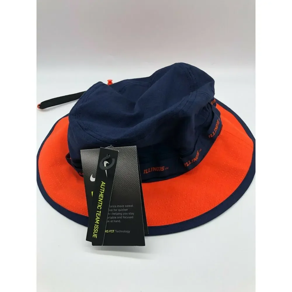 Nike Football Drawstring Bucket Hat Blue/Orange Adult Unisex M CT0268 419